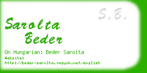 sarolta beder business card